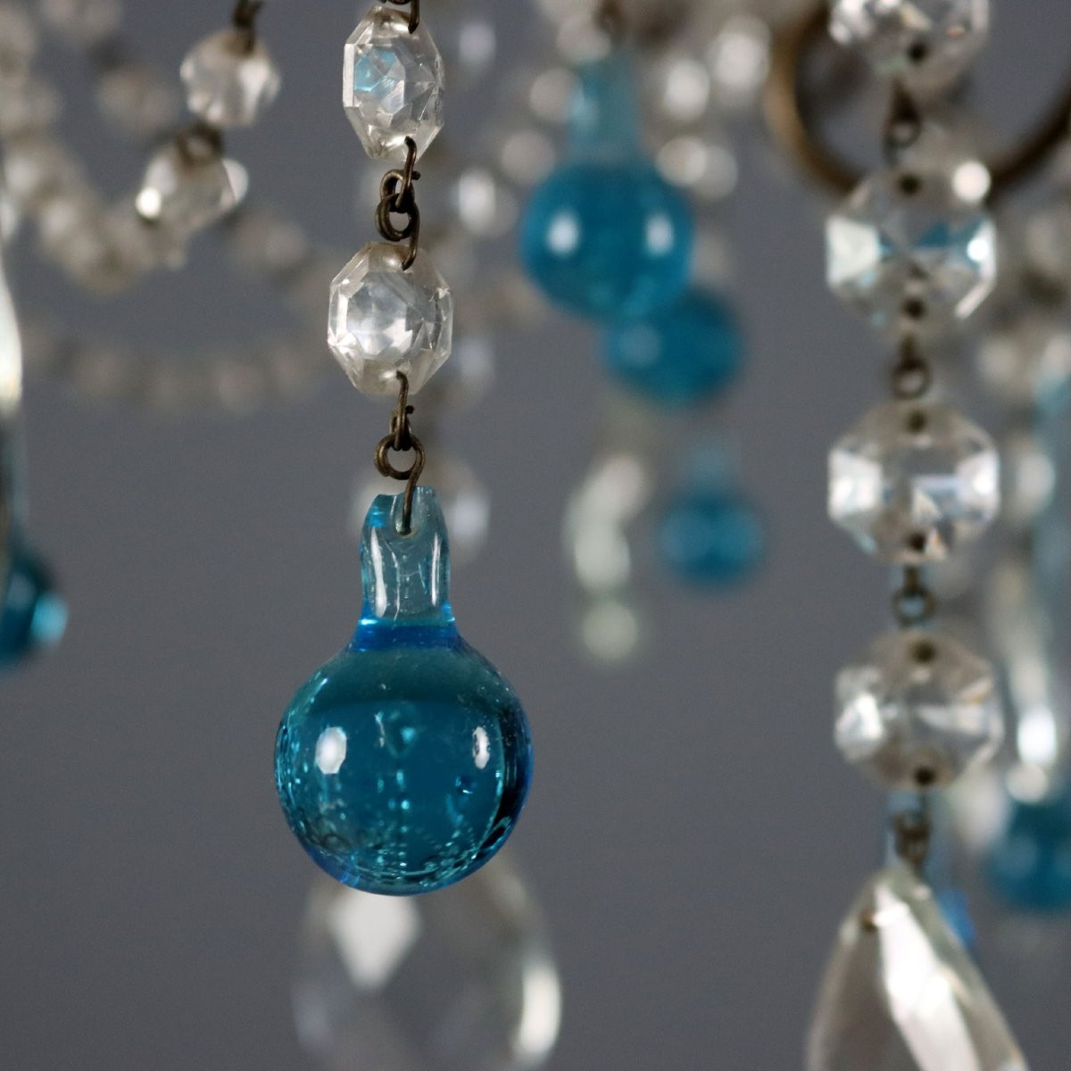 Coppia di Lampadari a Sei Luci Italia Fine XIX Secolo-photo-3