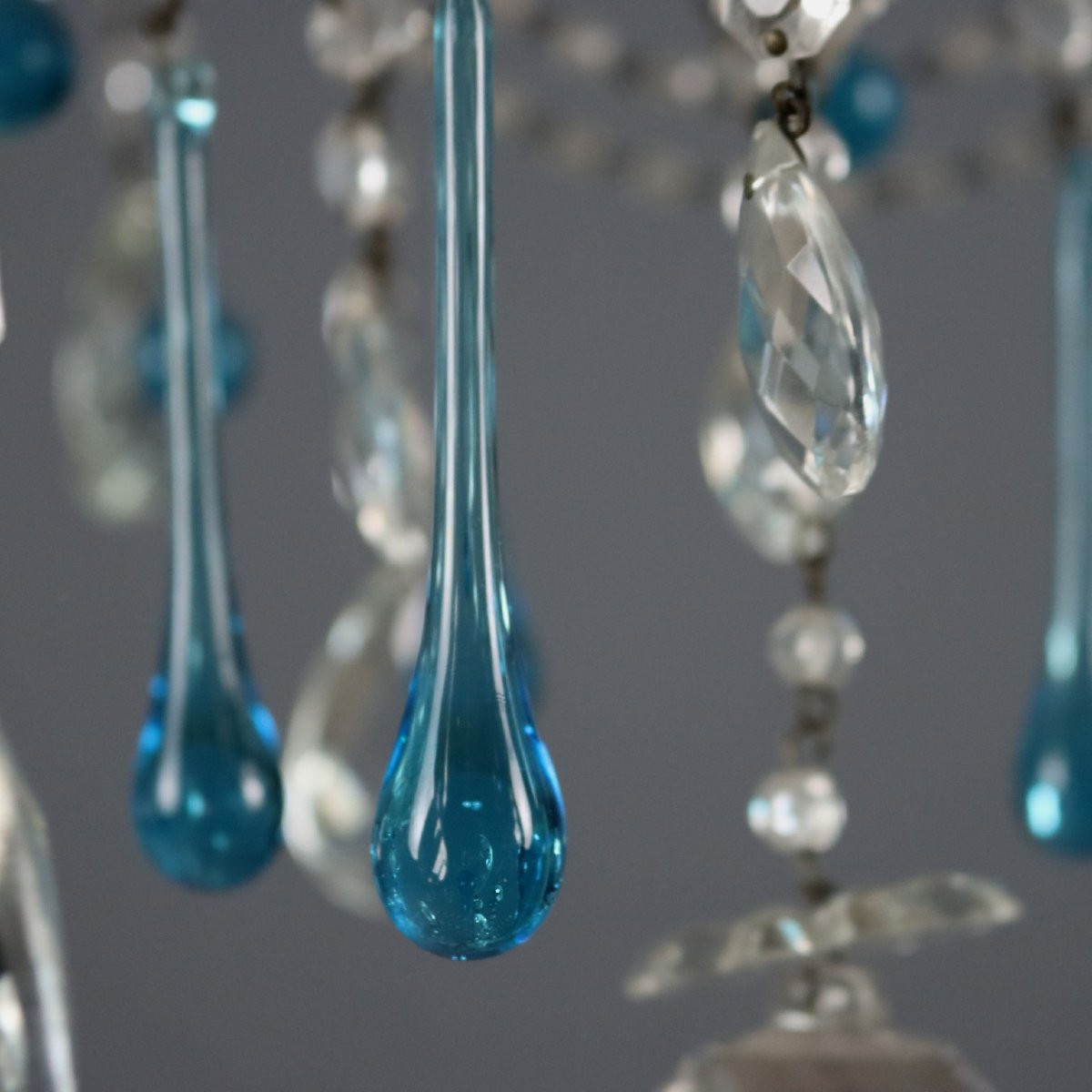 Coppia di Lampadari a Sei Luci Italia Fine XIX Secolo-photo-4