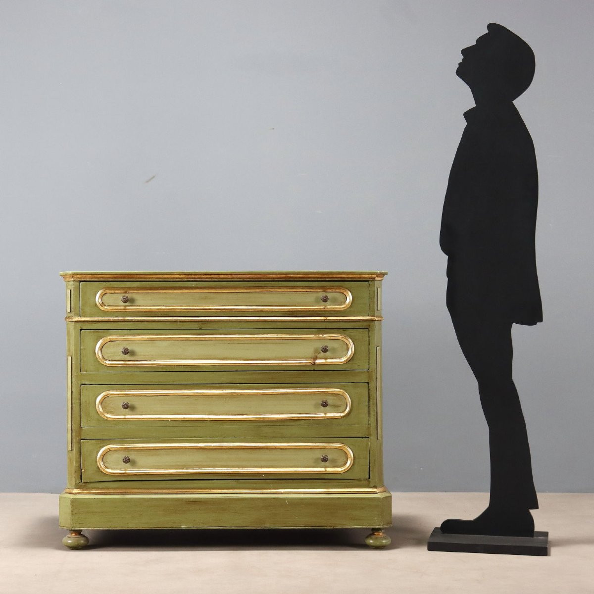 Cassettone Umbertino Laccato e Dorato Italia Fine XIX Secolo-photo-2