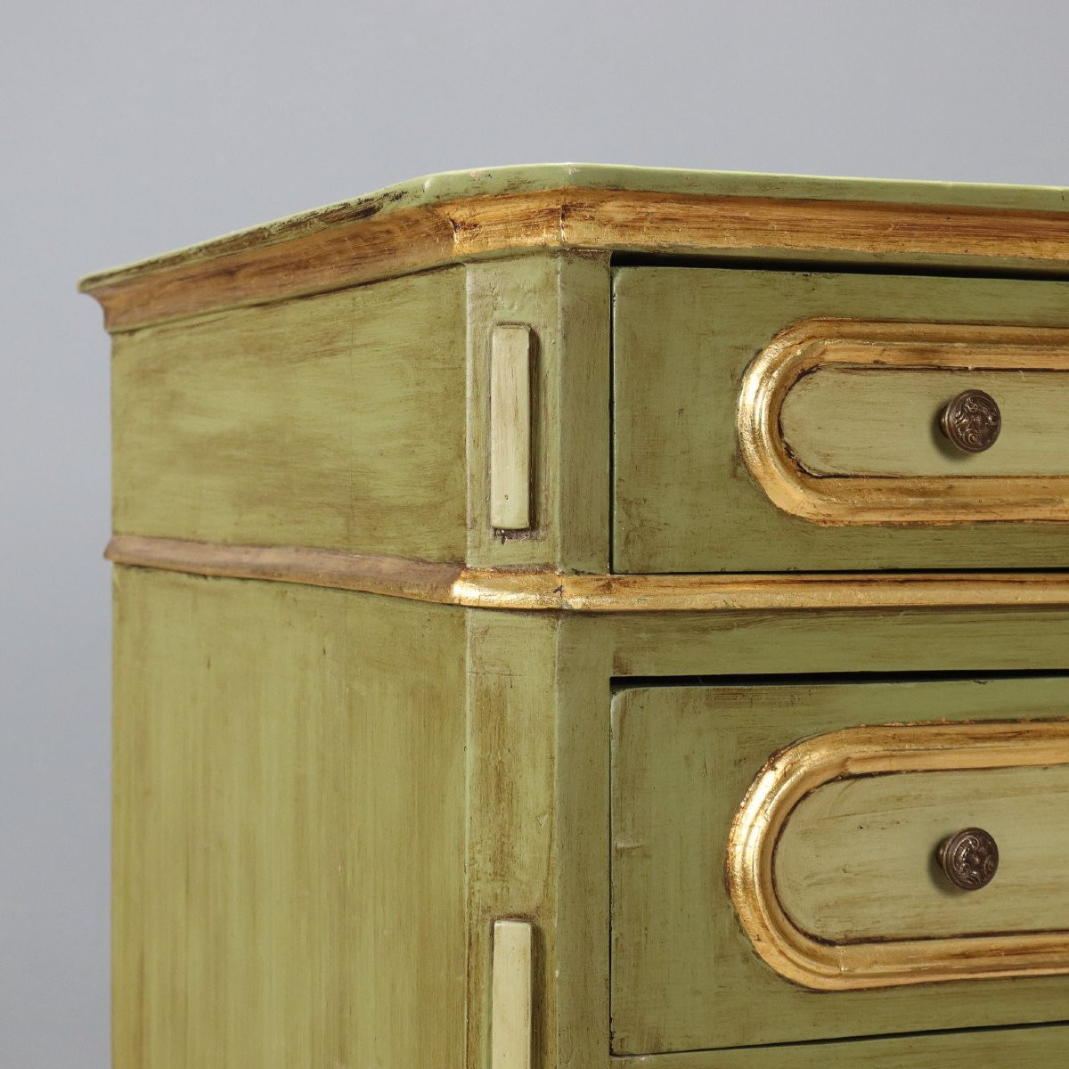 Cassettone Umbertino Laccato e Dorato Italia Fine XIX Secolo-photo-4