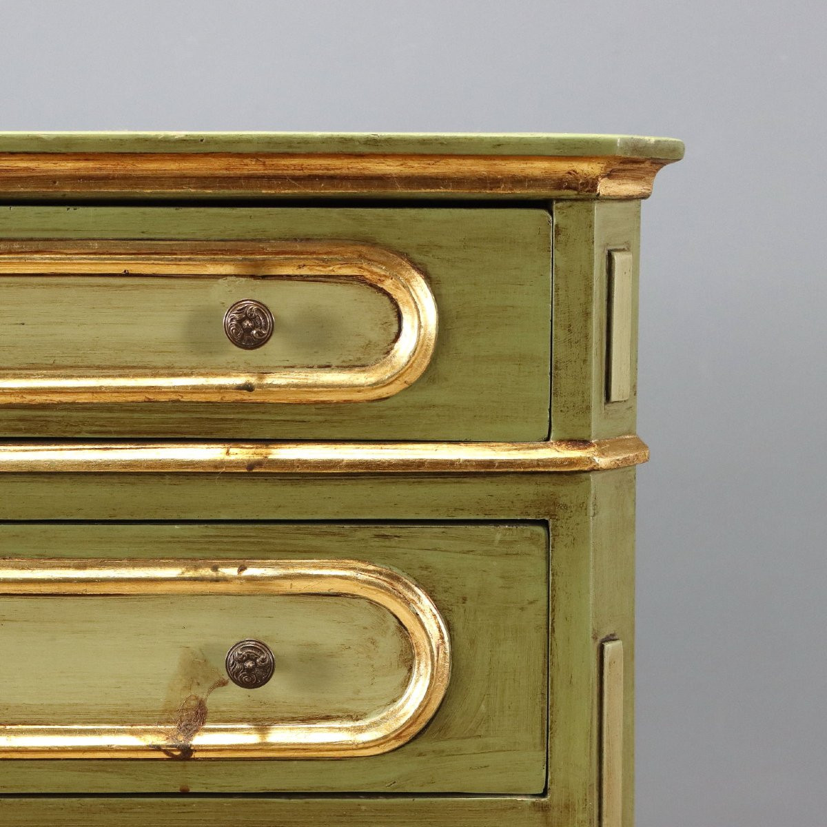 Cassettone Umbertino Laccato e Dorato Italia Fine XIX Secolo-photo-1