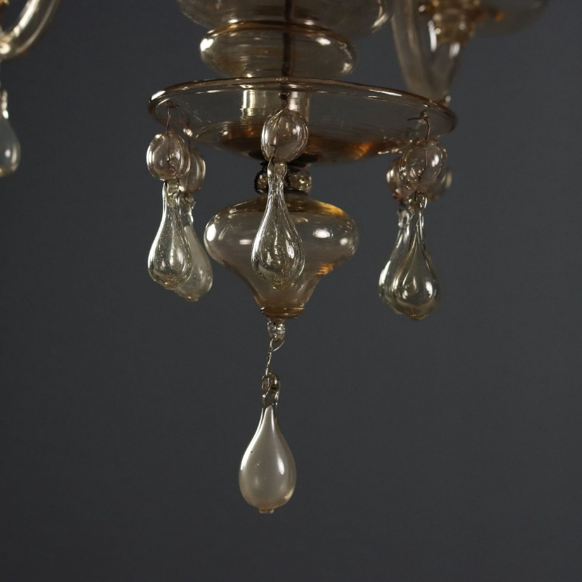 Lampadario in Vetro Soffiato Veneziano Murano XX secolo-photo-2