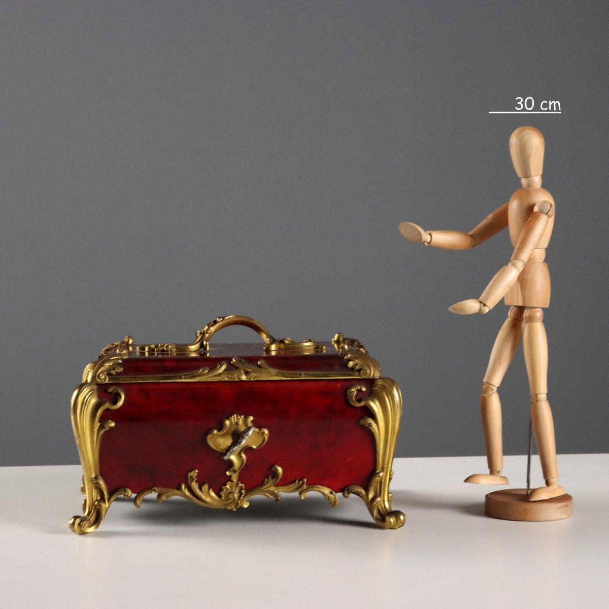 Scatola Cofanetto Portagioie in Legno e Bronzo Napoleone III Francia Fine '800 Primi '900-photo-2