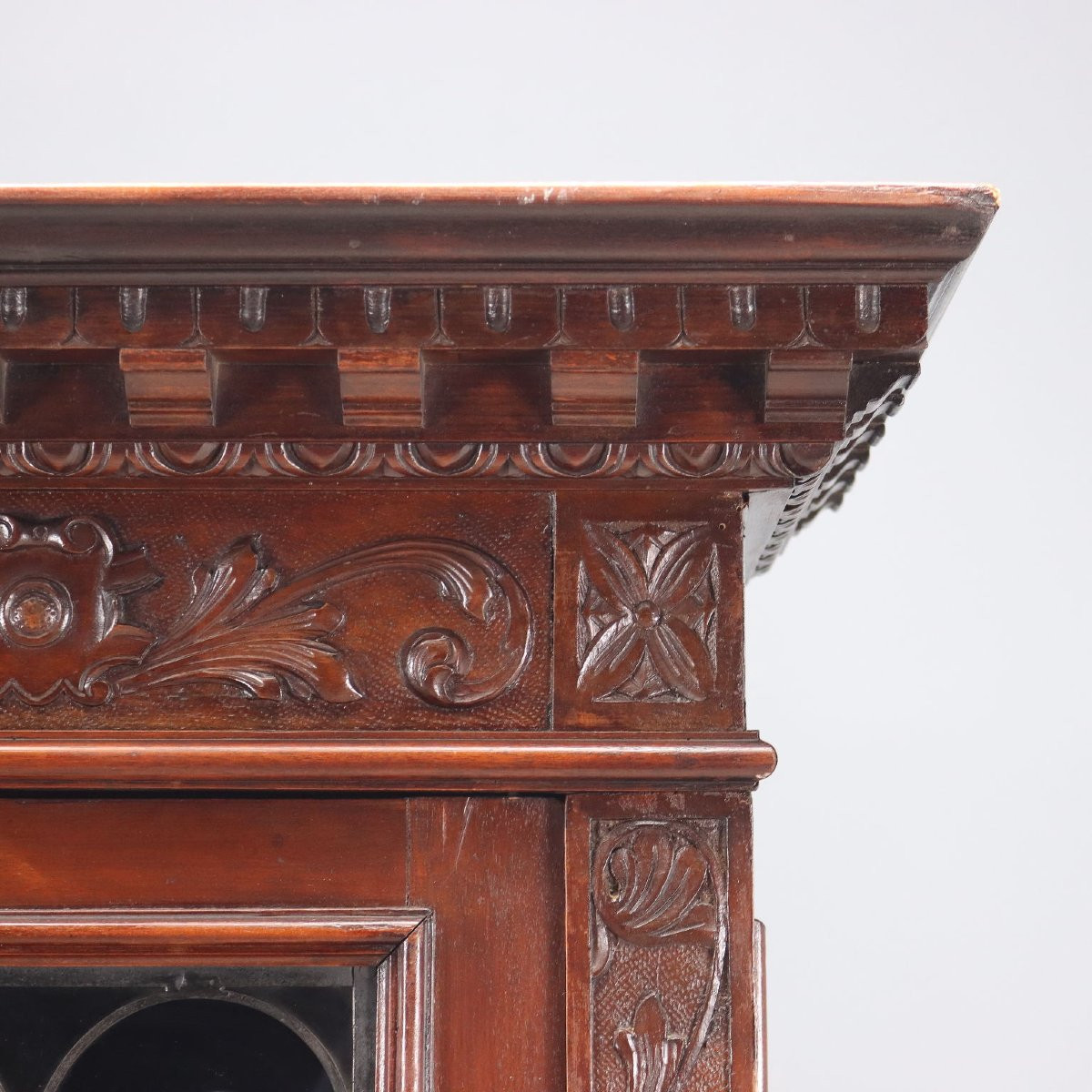 Libreria in Stile Neorinascimento in Noce Italia Inizio XX Secolo-photo-2