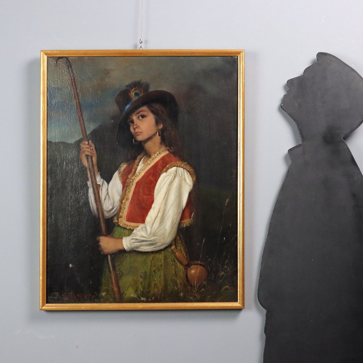 Dipinto di Domenico Pesenti La Pastorella-photo-2