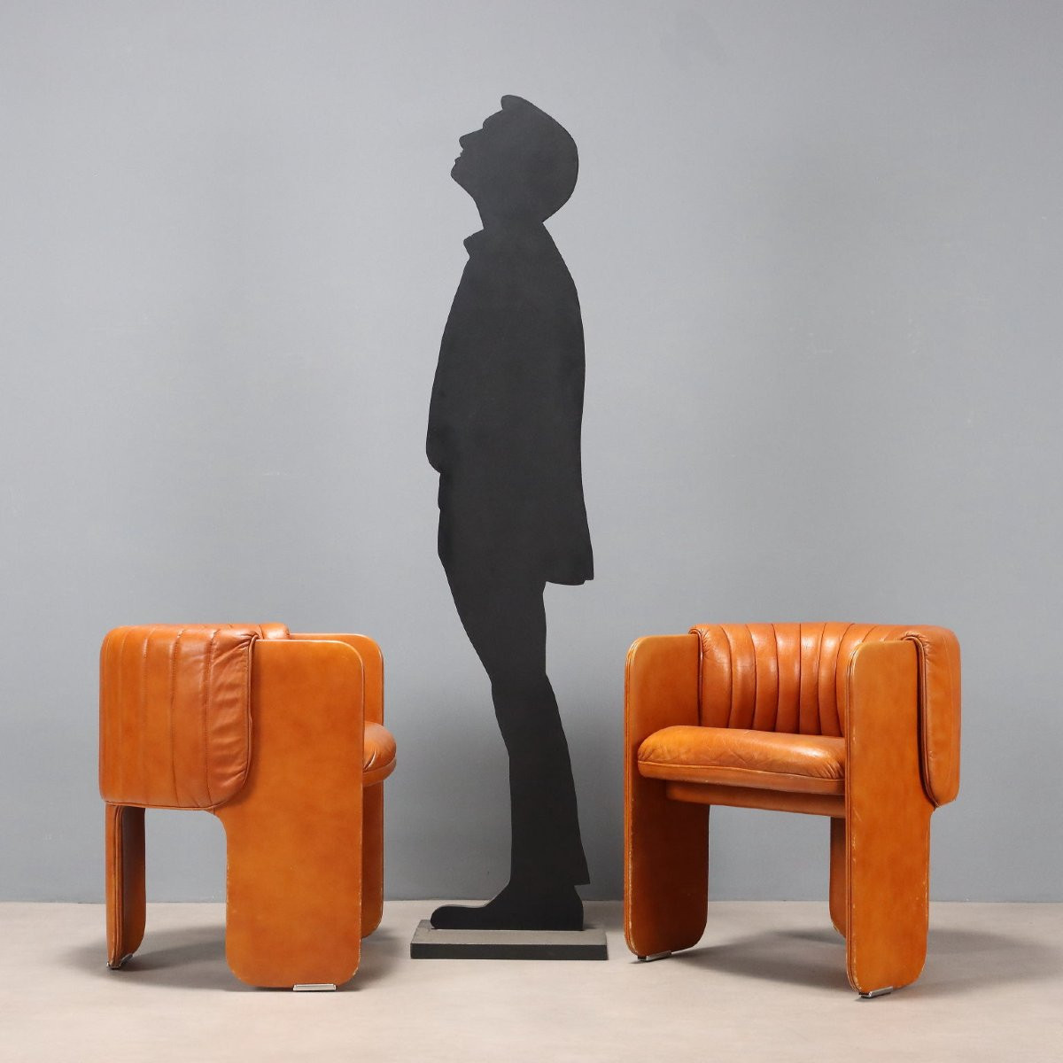 Due Poltroncine 'Dinette' Poltrona Frau Design di Luigi Massoni Anni 70-photo-2