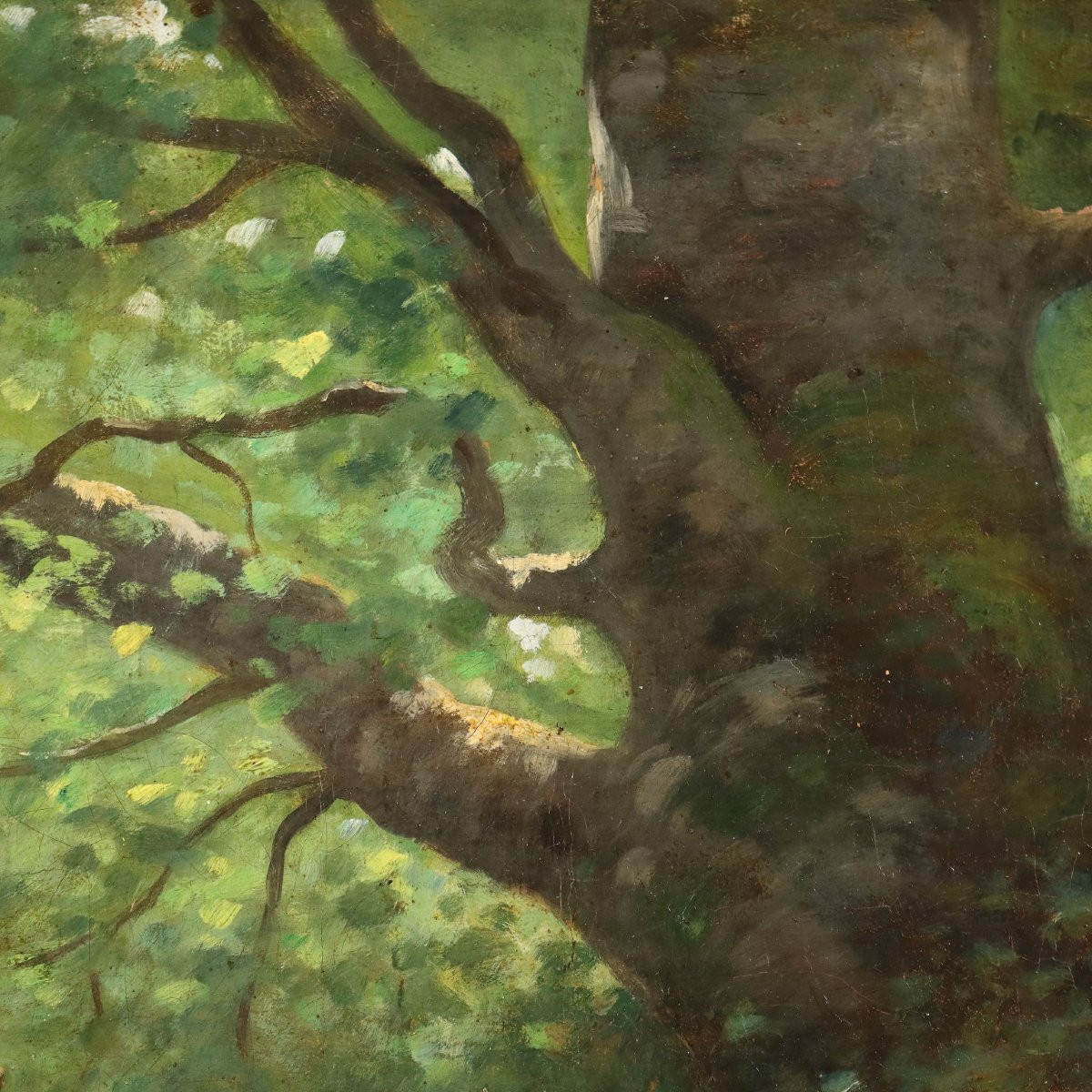 Dipinto Cerbiatti nel Bosco Francia XIX Secolo-photo-2