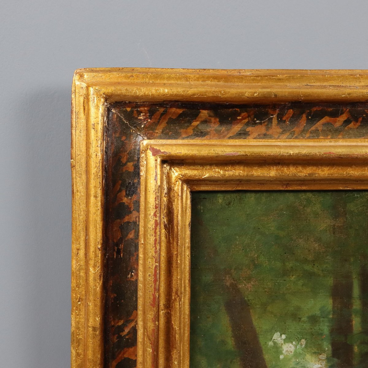 Dipinto Cerbiatti nel Bosco Francia XIX Secolo-photo-5