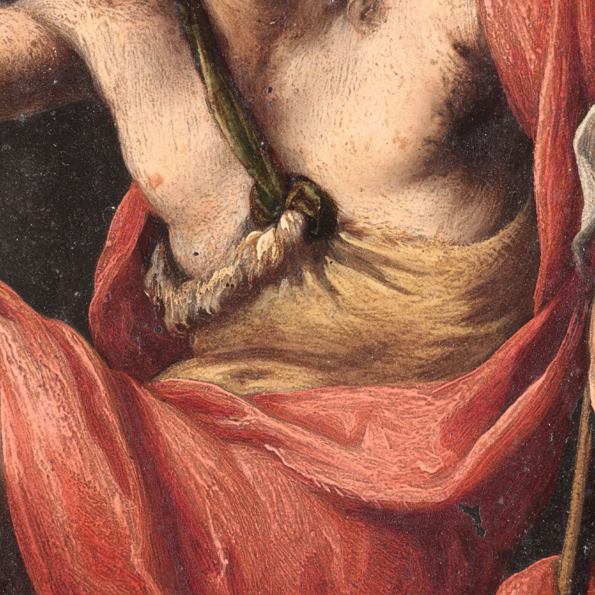 Coppia di Dipinti su Ardesia - La Maddalena penitente e San Giovanni Battista-photo-5