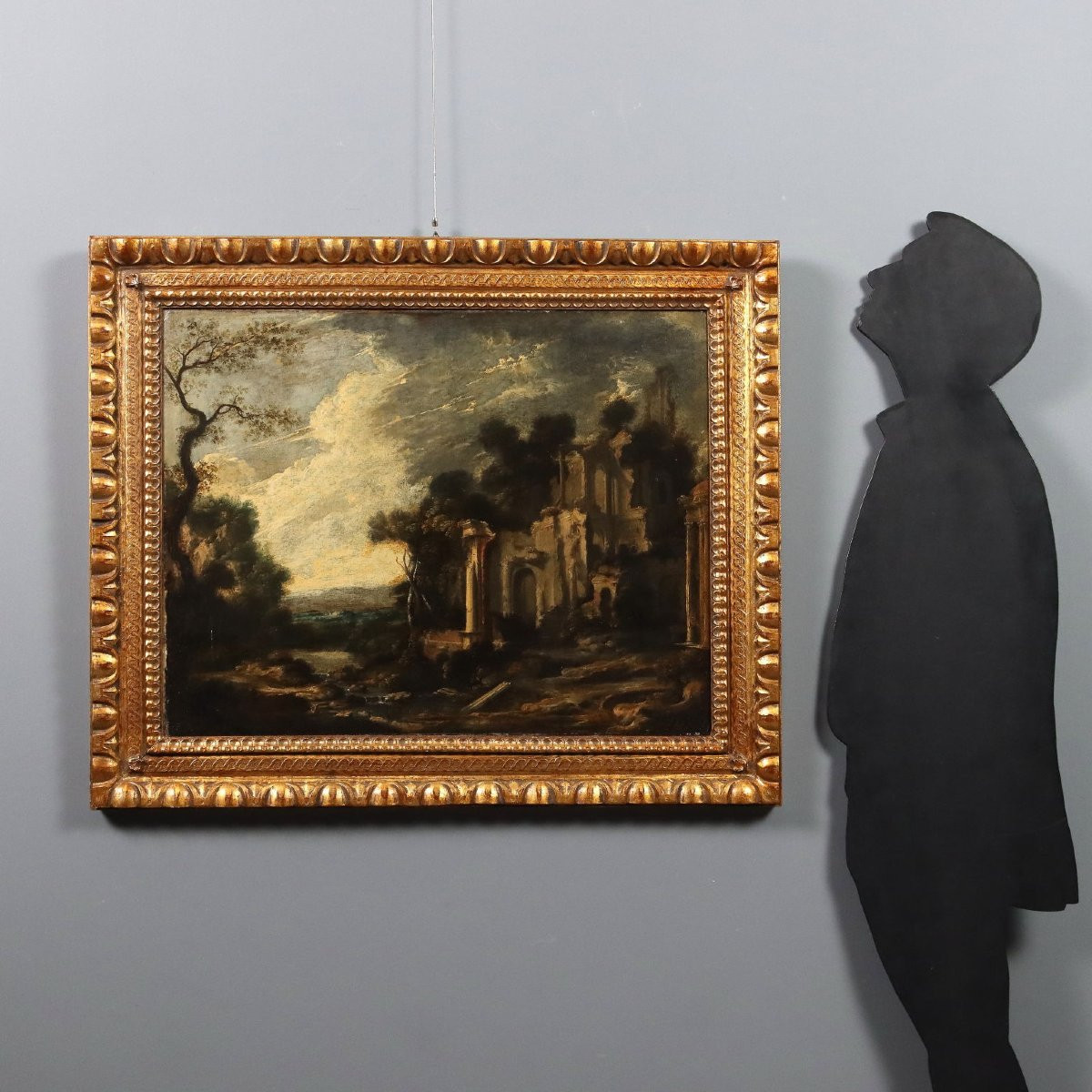 Dipinto Attribuito a Pieter De Witte II Paesaggio con Rovine Classicheggianti-photo-2