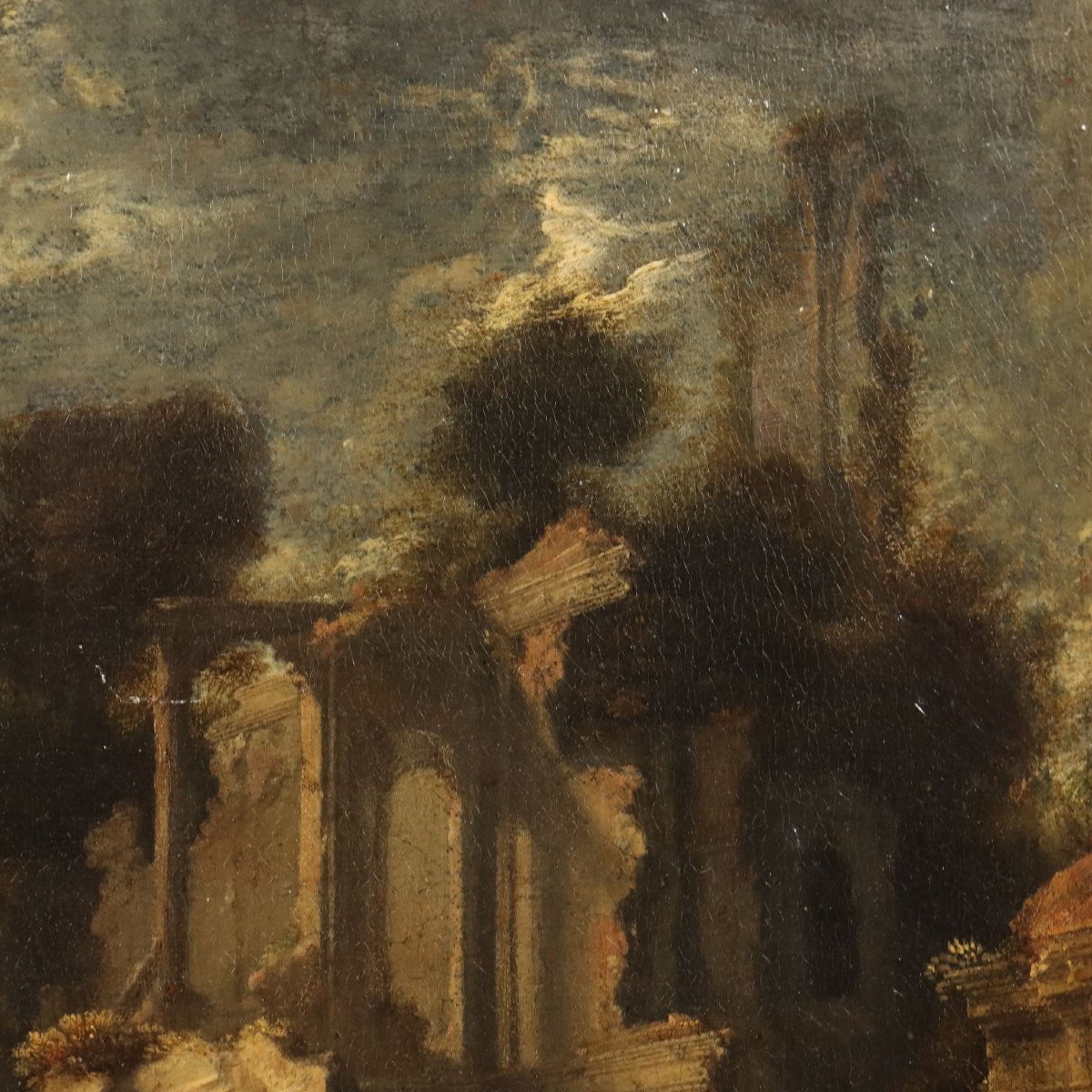 Dipinto Attribuito a Pieter De Witte II Paesaggio con Rovine Classicheggianti-photo-4