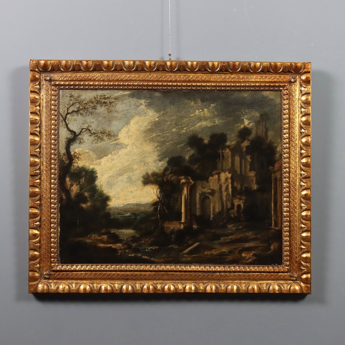 Dipinto Attribuito a Pieter De Witte II Paesaggio con Rovine Classicheggianti