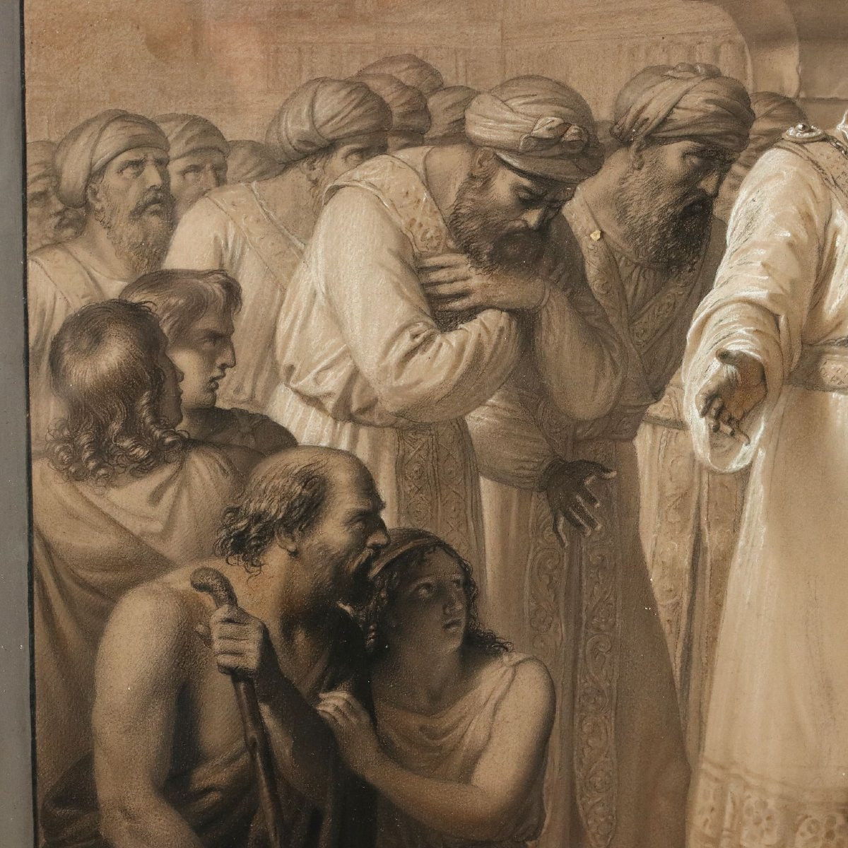 Dipinto Alessandro Magno conquista Gerusalemme Tecnica Mista-photo-3