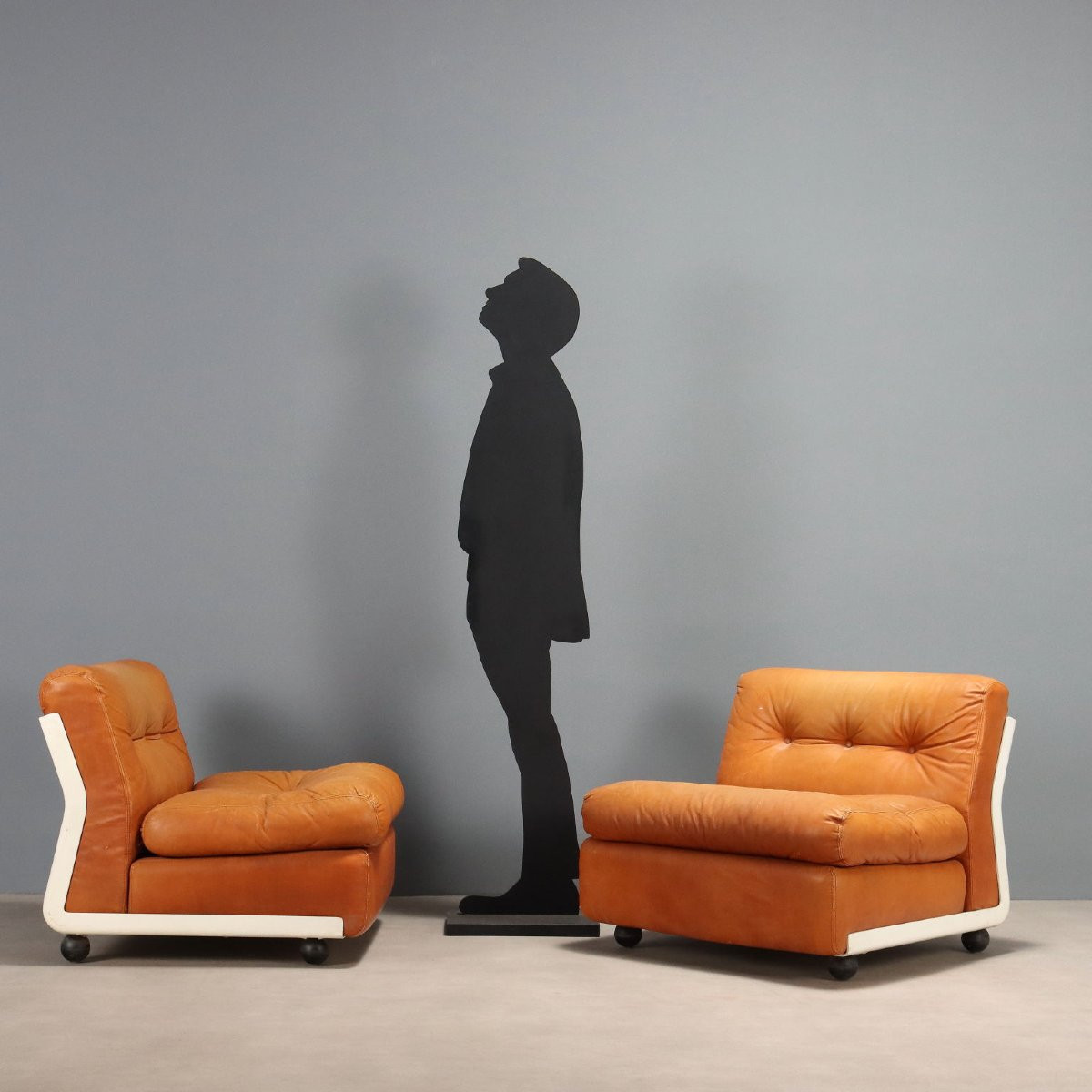 Tre Poltrone 'Amanta' di Mario Bellini Produzione B&B Italia Anni 70-photo-2