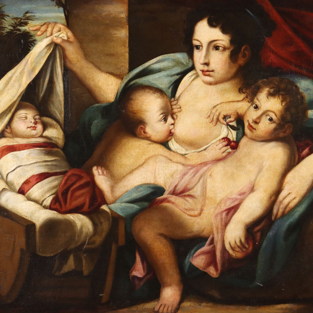 Dipinto Allegoria della Carità Seguace di Carlo Cignani-photo-3