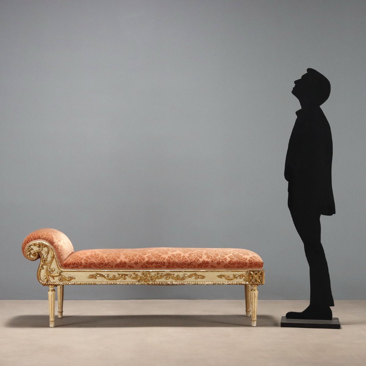 Dormeuse in Stile Neoclassico Laccata e Dorata Italia Fine XIX Secolo-photo-2