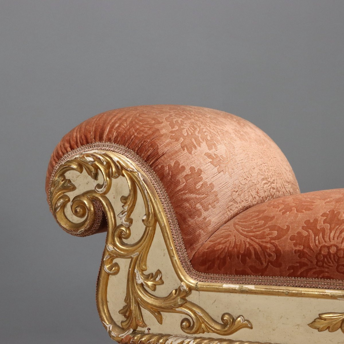 Dormeuse in Stile Neoclassico Laccata e Dorata Italia Fine XIX Secolo-photo-4