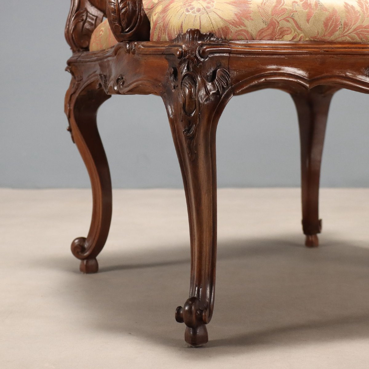 Poltrona Barocchetto in Noce Genova Metà XVIII Secolo-photo-2