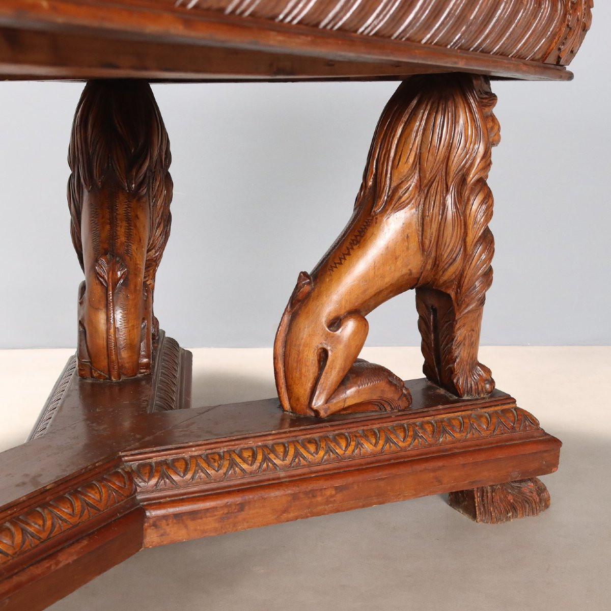 Tavolo in Stile Neorinascimento in Noce Italia Fine XIX Secolo-photo-5