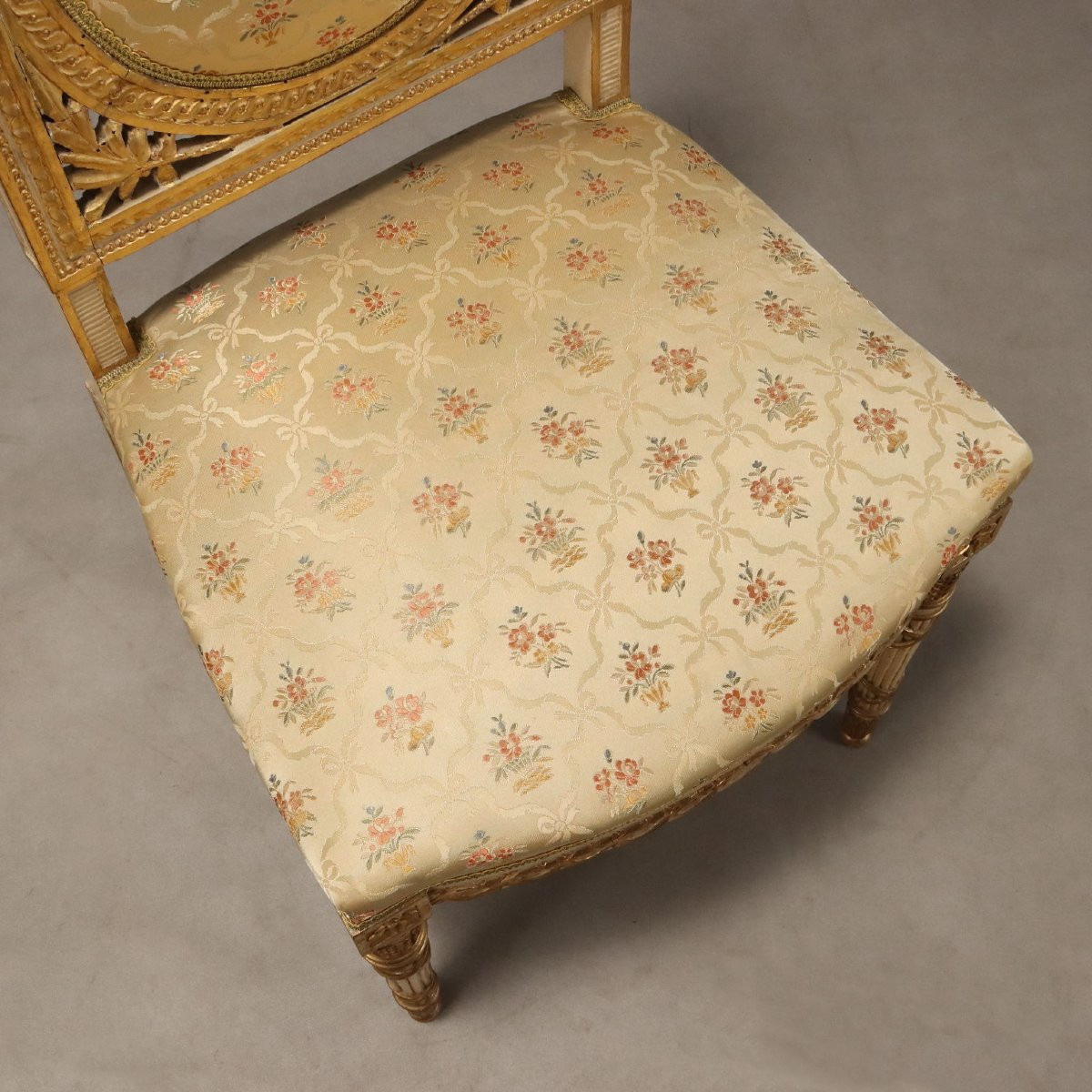 Gruppo Quattro Sedie in Stile Neoclassico Italia Fine XIX Secolo-photo-5