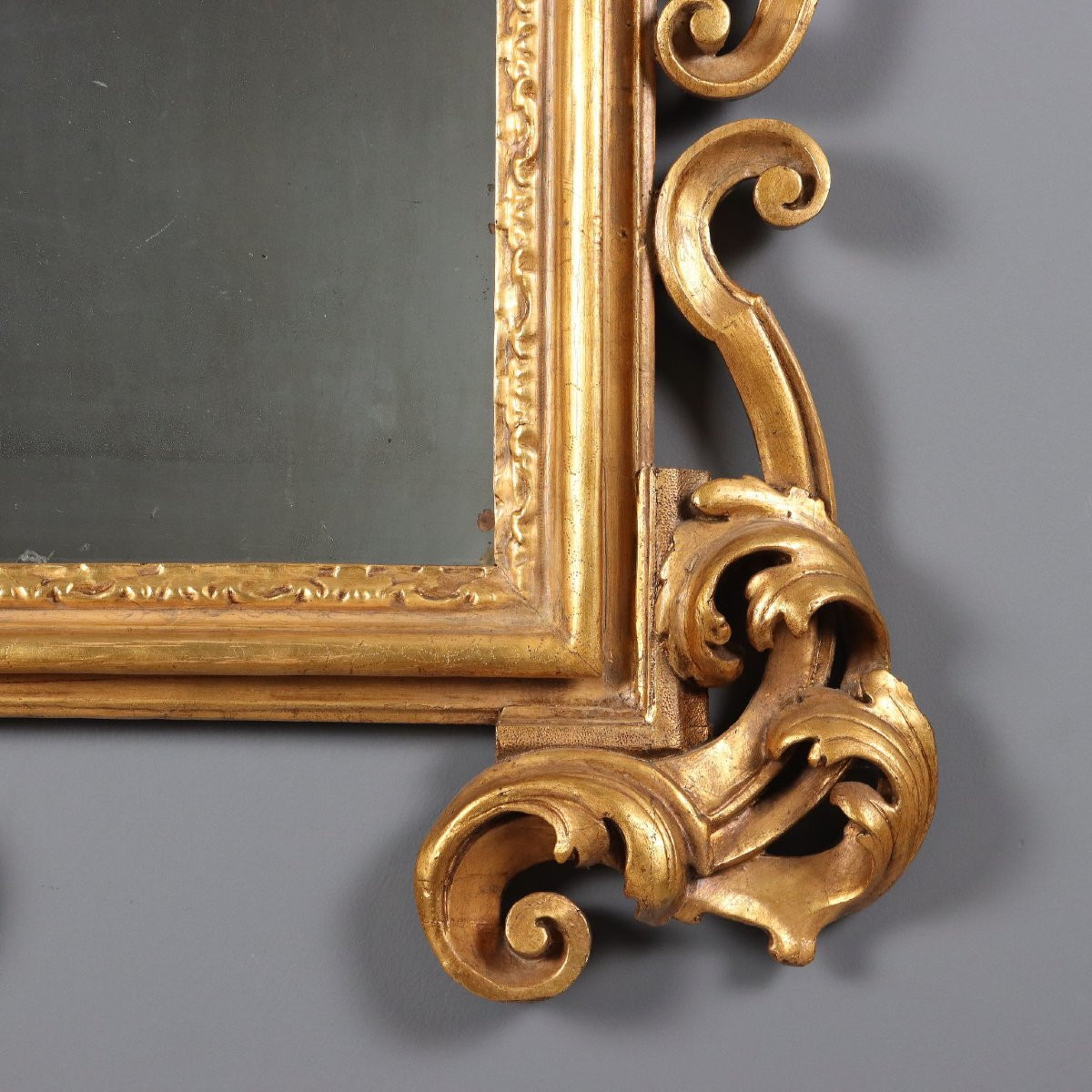 Piccola Specchiera Intagliata e Dorata Italia Fine XIX Secolo-photo-3