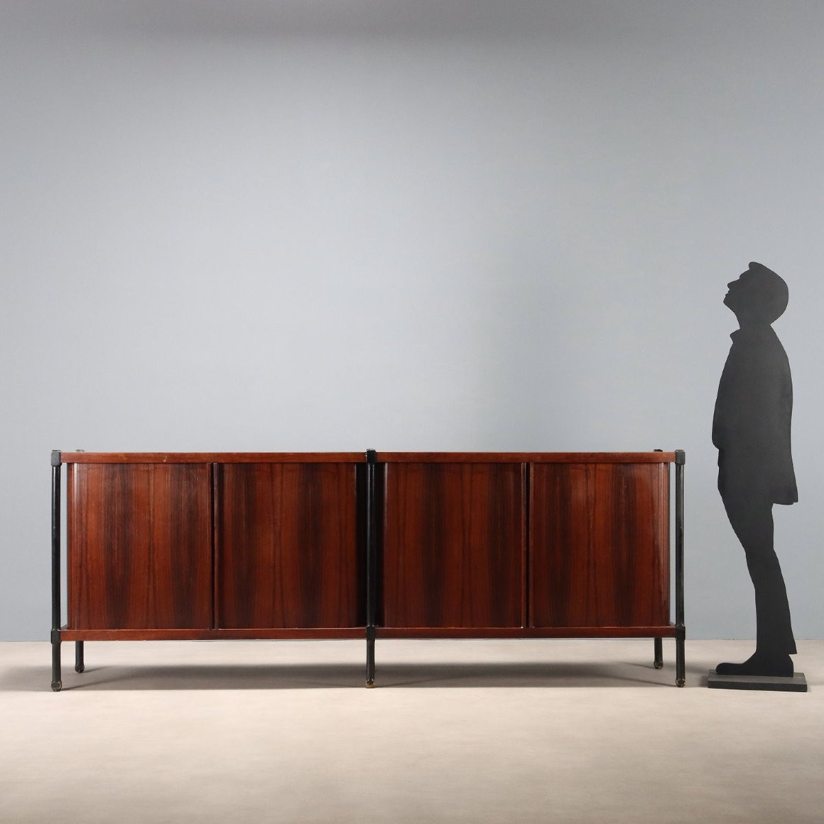 Credenza Vintage Impiallacciata Legno Esotico Design Anni 60-photo-2
