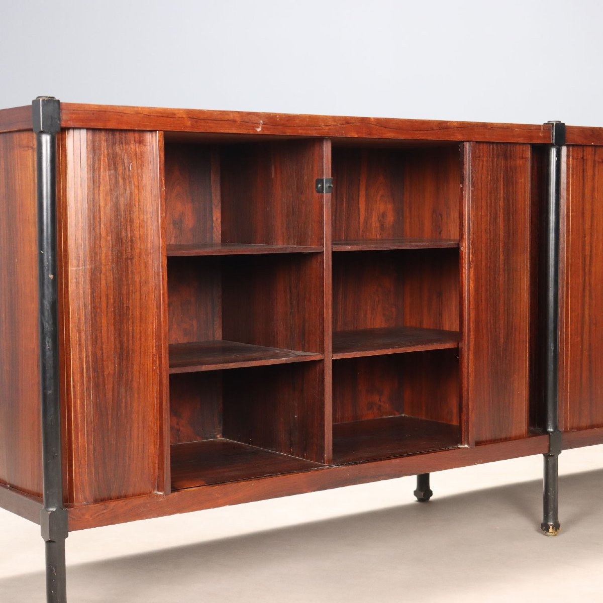 Credenza Vintage Impiallacciata Legno Esotico Design Anni 60-photo-4