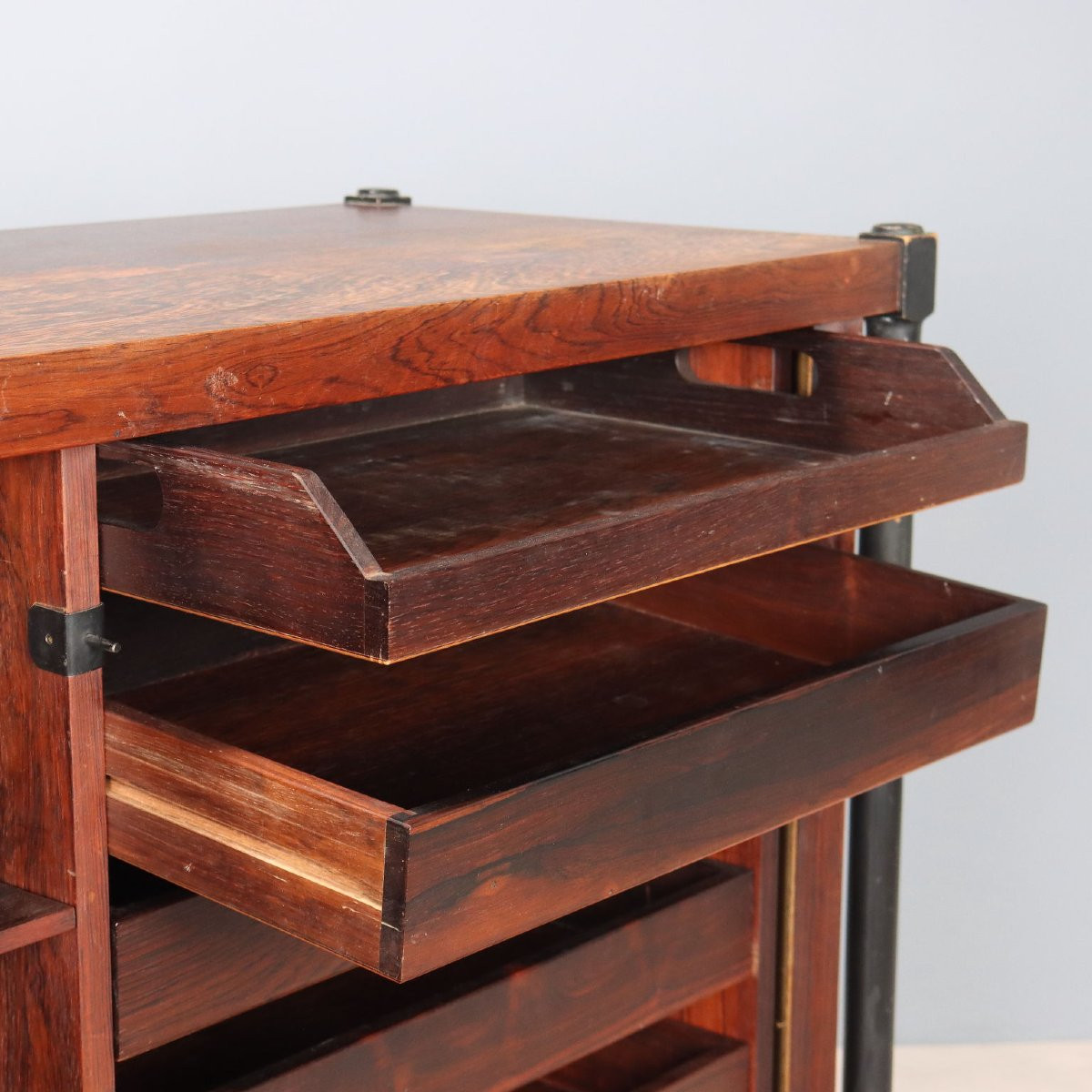 Credenza Vintage Impiallacciata Legno Esotico Design Anni 60-photo-3