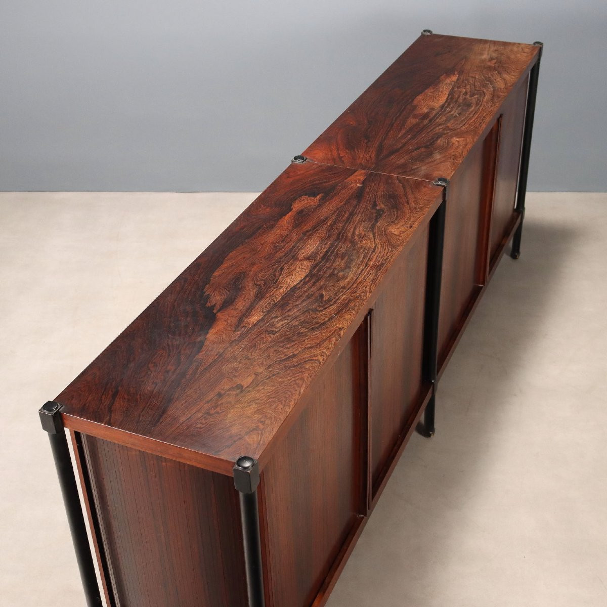 Credenza Vintage Impiallacciata Legno Esotico Design Anni 60-photo-5