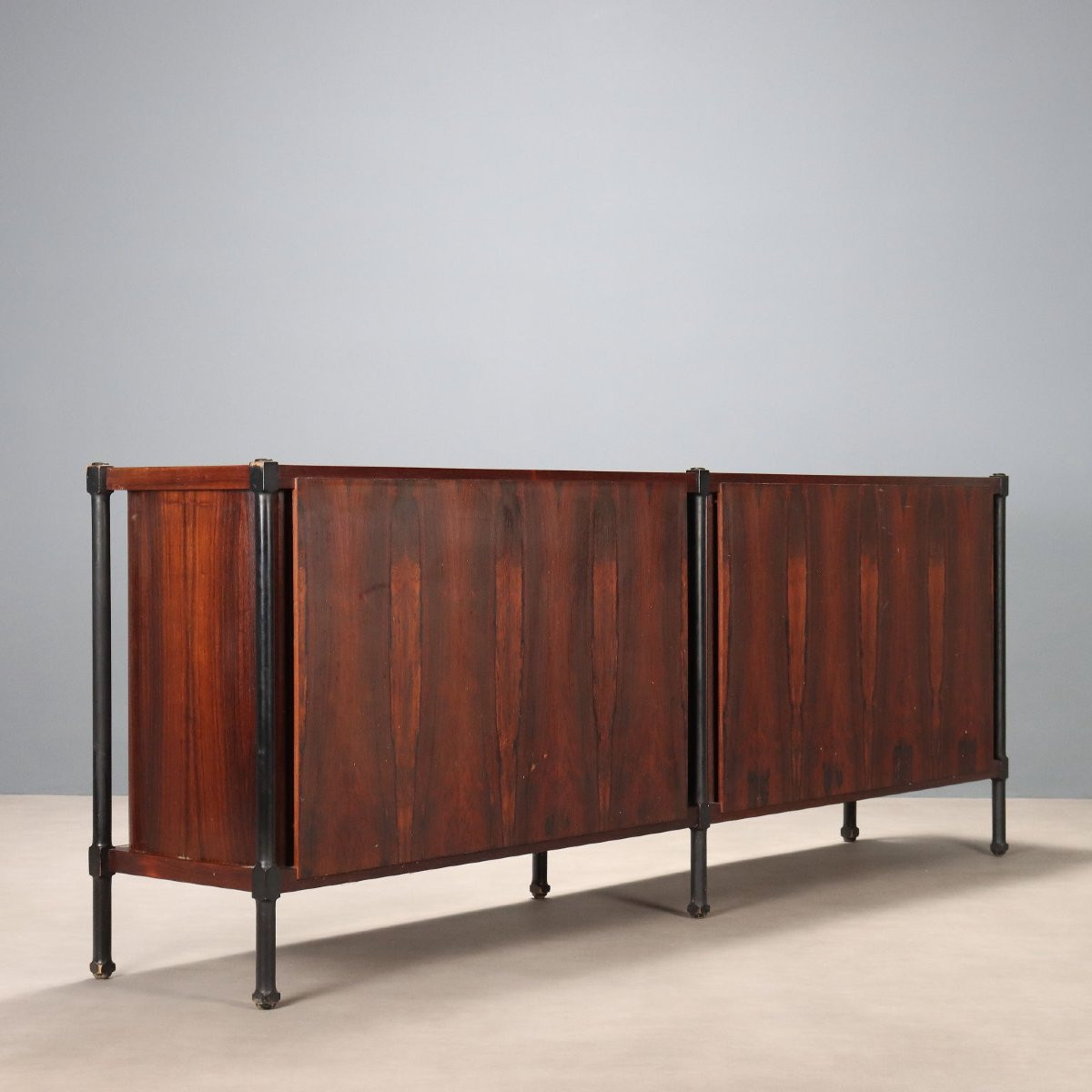 Credenza Vintage Impiallacciata Legno Esotico Design Anni 60-photo-6