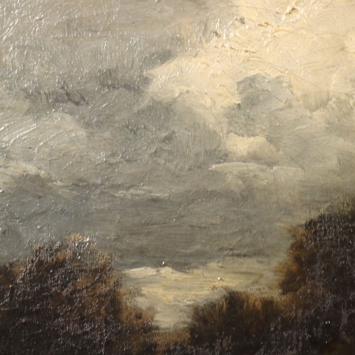 Dipinto di Jean Ferdinand Chaigneau Paesaggio con Pastorella e Pecore XIX Secolo-photo-3