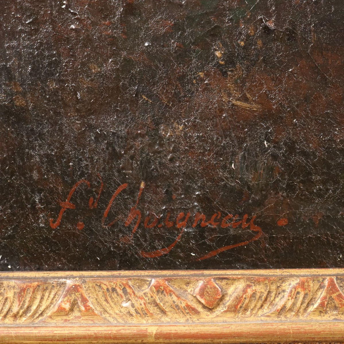 Dipinto di Jean Ferdinand Chaigneau Paesaggio con Pastorella e Pecore XIX Secolo-photo-4