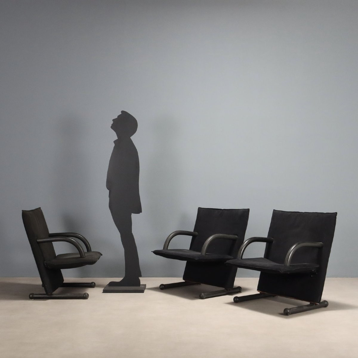Tre Poltrone 'T Line' di Burkhard Vogtherr Produzione Artflex Anni '80-photo-2