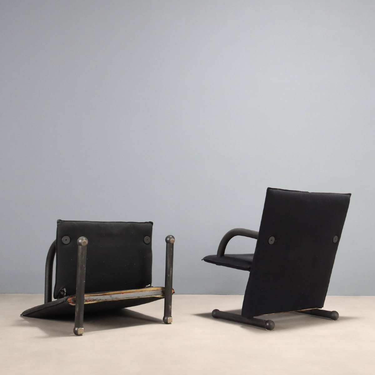 Tre Poltrone 'T Line' di Burkhard Vogtherr Produzione Artflex Anni '80-photo-4