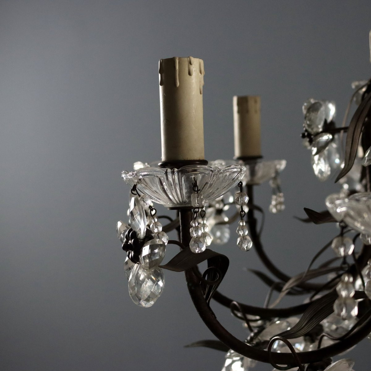 Lampadario in Ferro e Lamierino Italia XX Secolo-photo-3