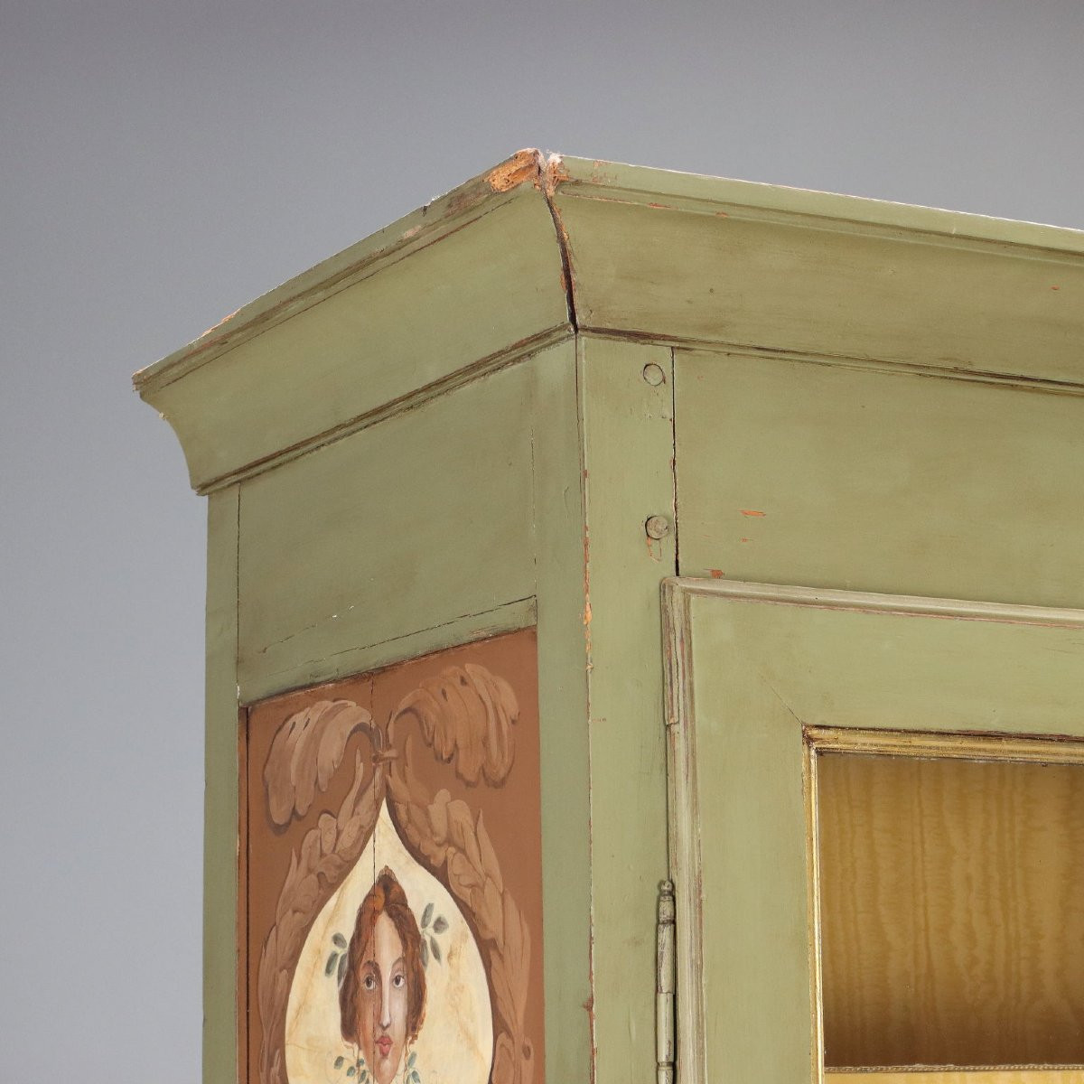 Armadio Direttorio in Noce Laccato e Dipinto Italia Inizio XIX Secolo-photo-4