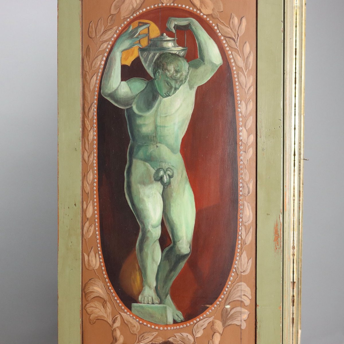 Armadio Direttorio in Noce Laccato e Dipinto Italia Inizio XIX Secolo-photo-2