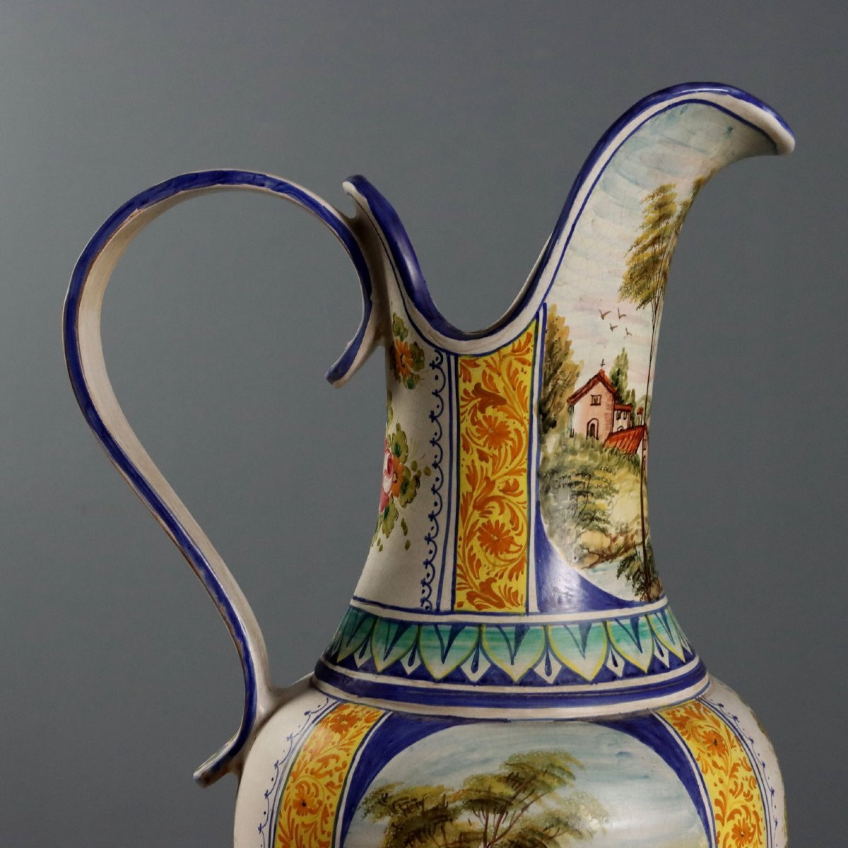 Grande Anfora in Maiolica Manifattura Deruta Italia Centrale Anni '60 '70-photo-4