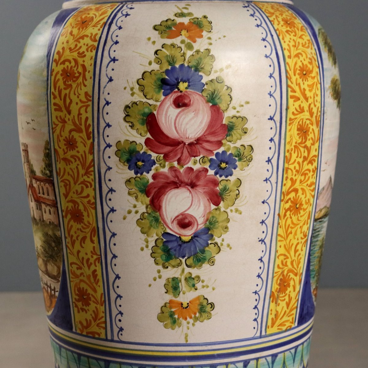 Grande Anfora in Maiolica Manifattura Deruta Italia Centrale Anni '60 '70-photo-3