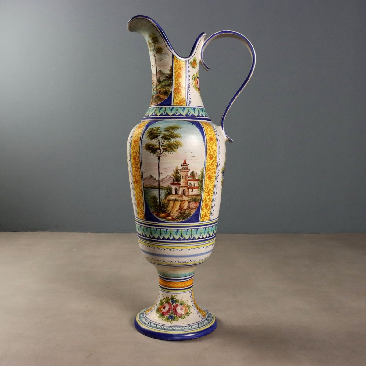 Grande Anfora in Maiolica Manifattura Deruta Italia Centrale Anni '60 '70-photo-4