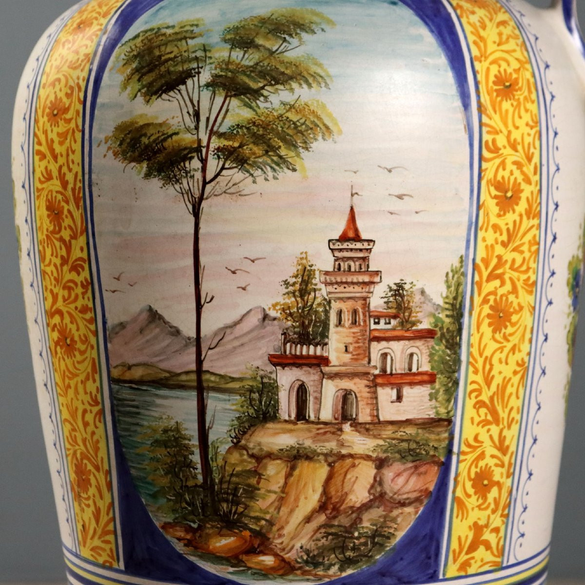 Grande Anfora in Maiolica Manifattura Deruta Italia Centrale Anni '60 '70-photo-5