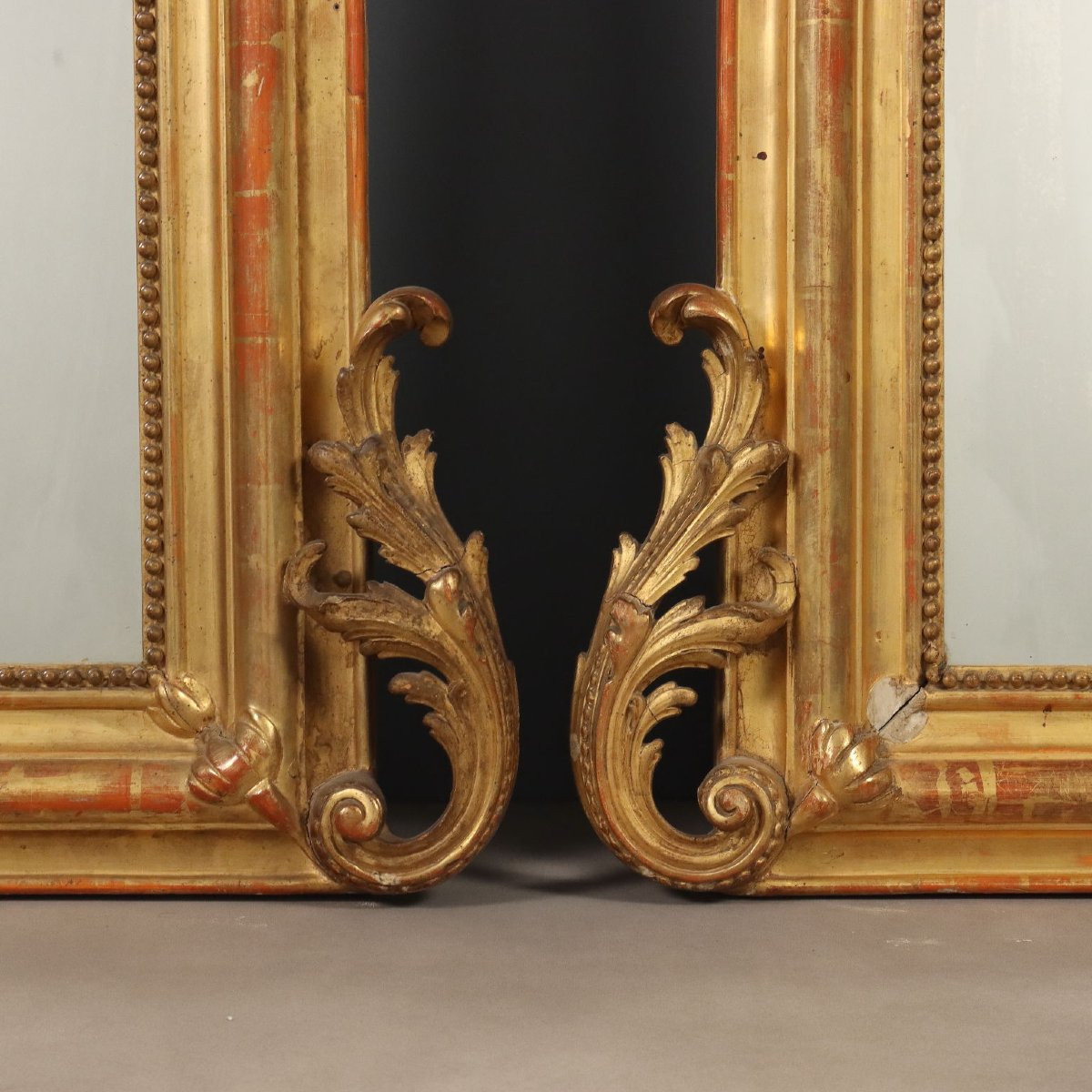 Coppia di Specchiere Intagliate e Dorate Francia Metà XIX Secolo-photo-8