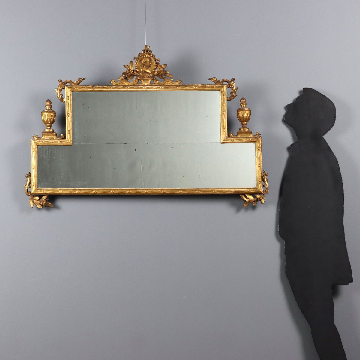 Specchiera Neoclassica in Legno Intagliato e Dorato Italia Fine XVIII Secolo-photo-2