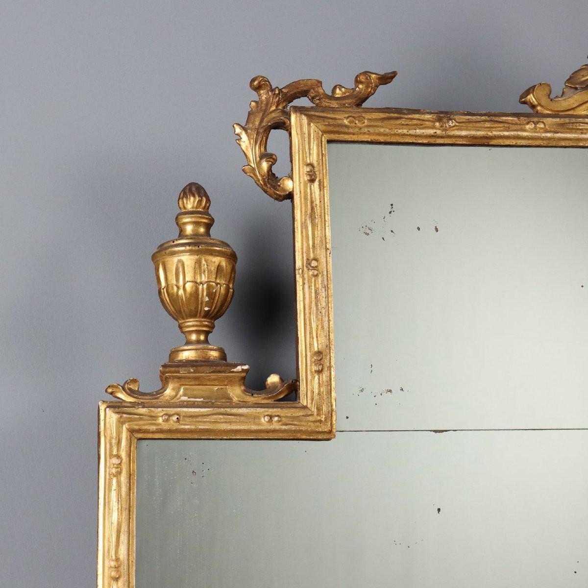 Specchiera Neoclassica in Legno Intagliato e Dorato Italia Fine XVIII Secolo-photo-4