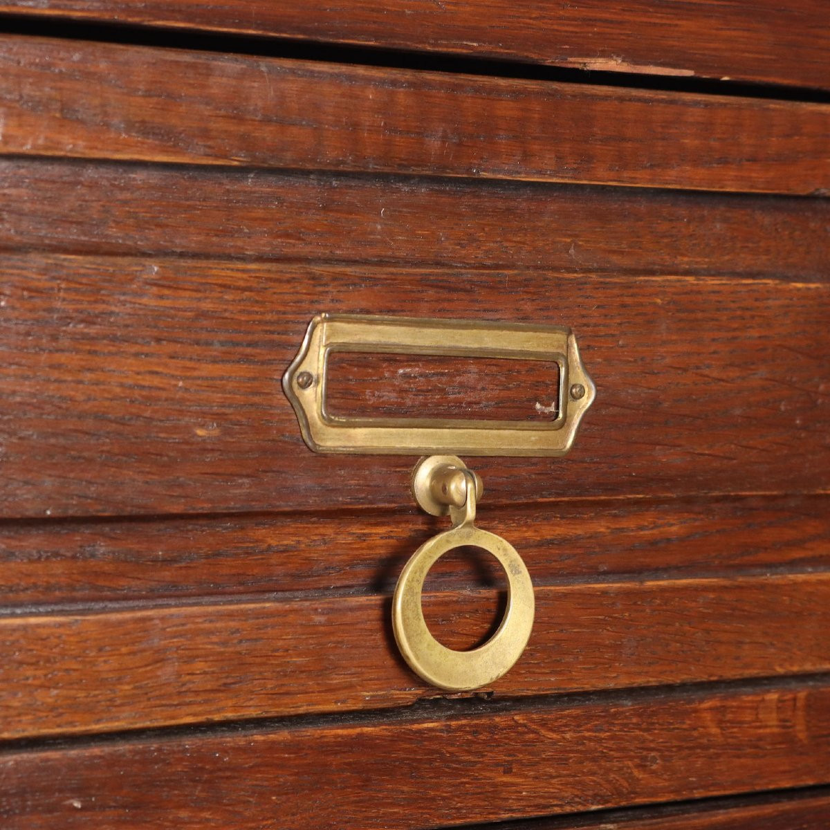 Mobile Cassettiera in Rovere tinto Noce Italia Inizio XX Secolo-photo-1