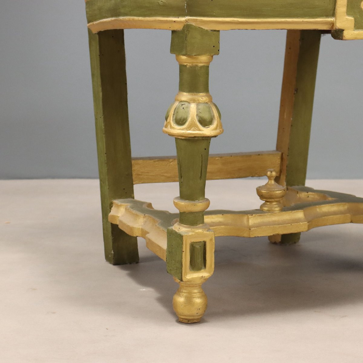 Gruppo di dieci Poltroncine Barocche Laccate e Dorate Italia XVIII Secolo-photo-4