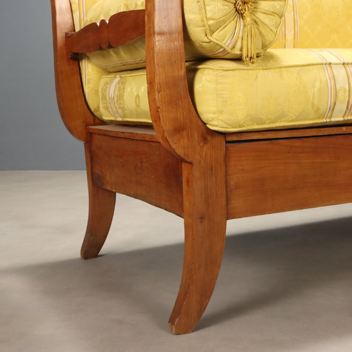 Divano Luigi Filippo in Ciliegio Italia Metà XIX Secolo-photo-3