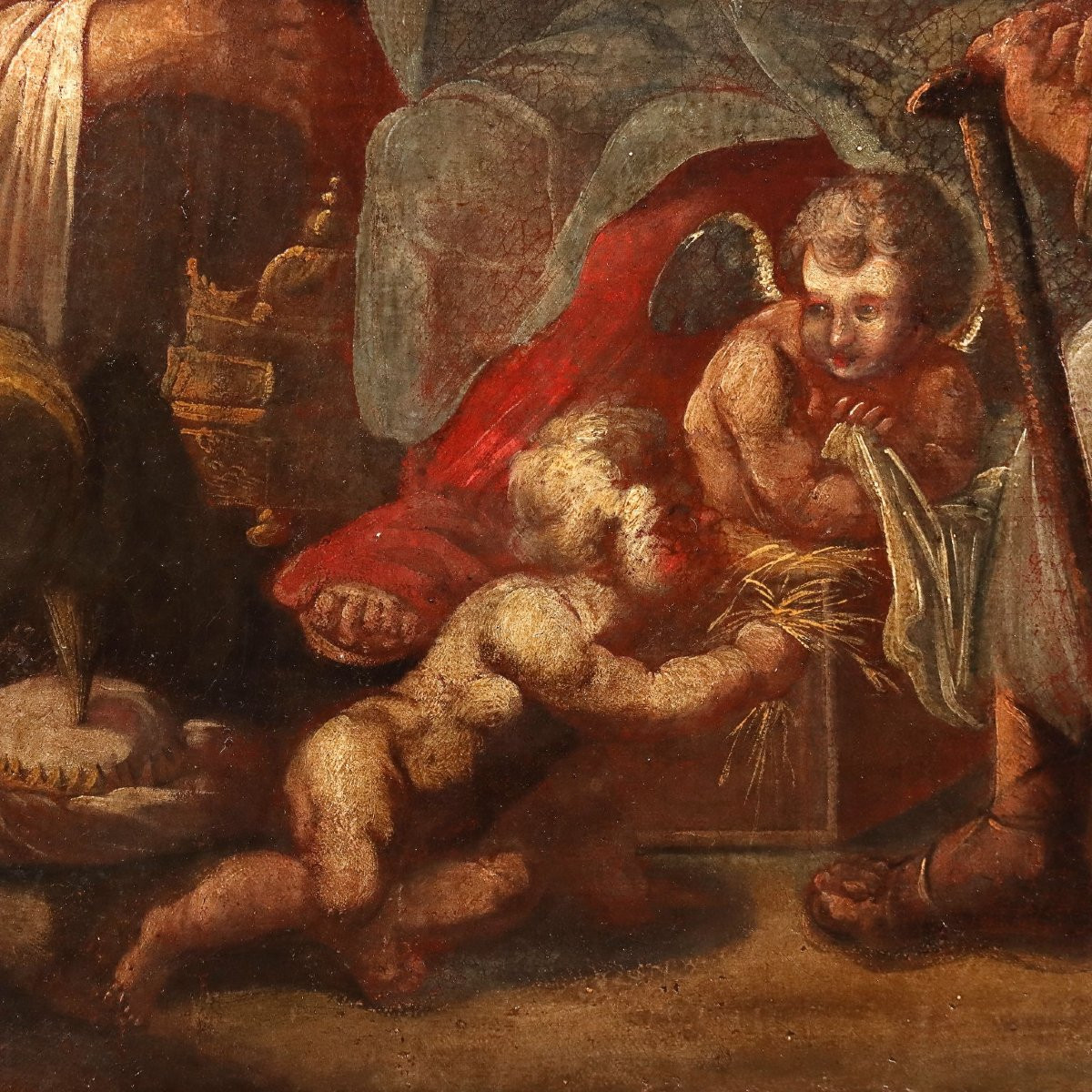 Dipinto Adorazione dei Magi XVII Secolo-photo-4