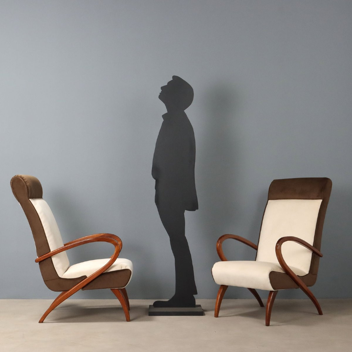 Coppia di Poltrone Vintage Bicolore Anni 50-photo-2