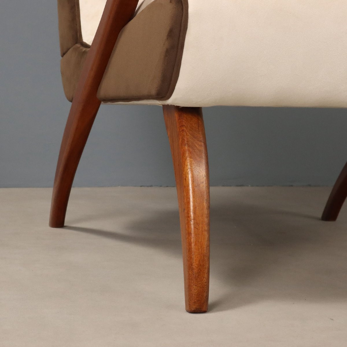 Coppia di Poltrone Vintage Bicolore Anni 50-photo-3